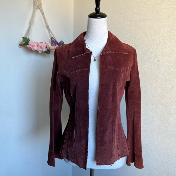 Wet Seal Jackets & Blazers - Wet Seal Burgundy Suede jacket size small
